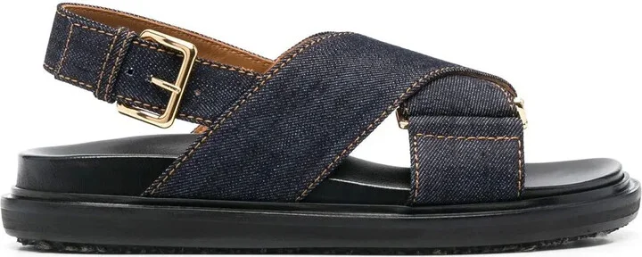 Criss-Cross Denim Sandals