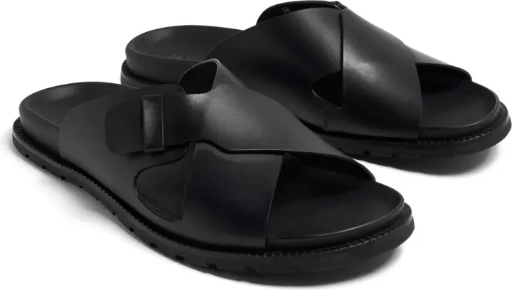 Criss-Cross Leather Slides - Image 2