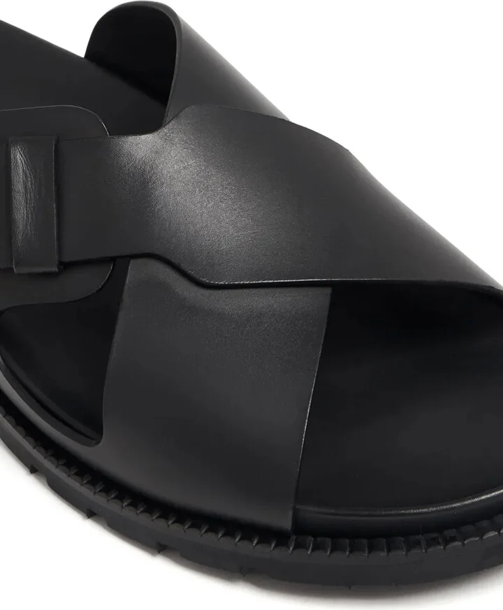 Criss-Cross Leather Slides - Image 4