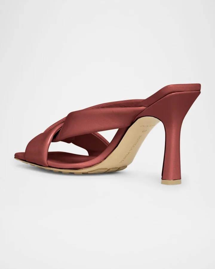 Criss Cross Padded Leather Slide Sandals - Image 8