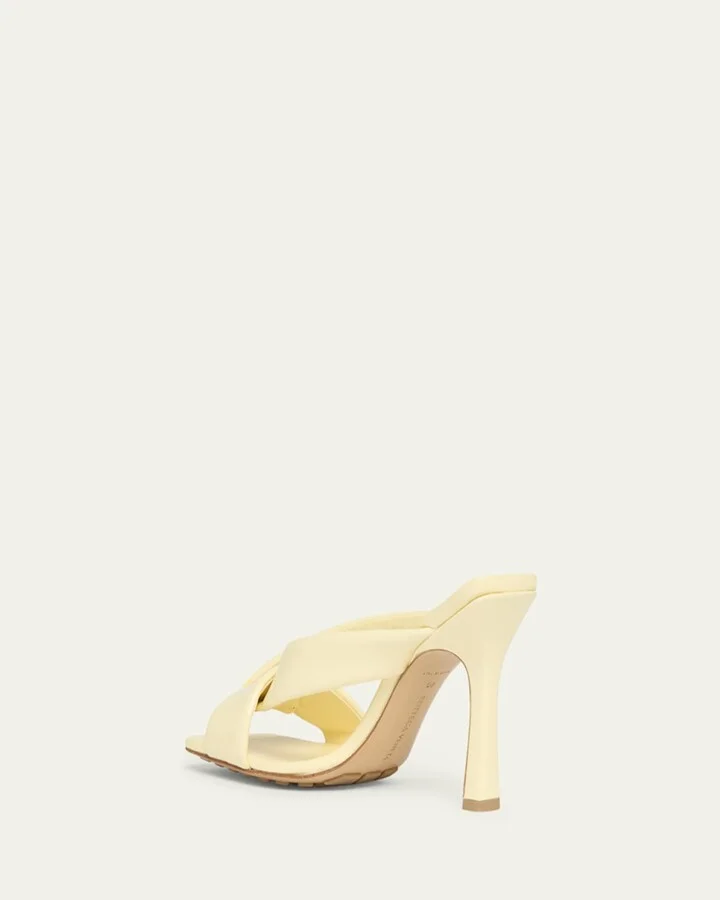 Criss Cross Padded Leather Slide Sandals - Image 7
