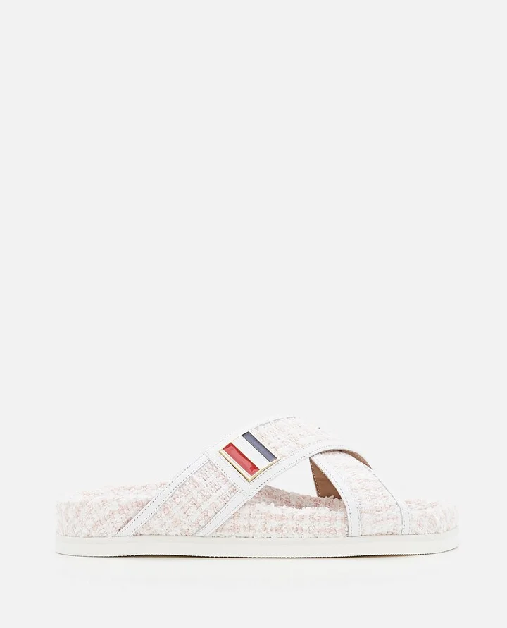 Criss Cross Tweed Sandals