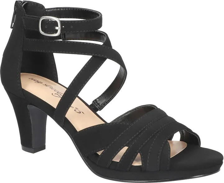 CRISSA Womens Faux Suede Open Toe Strappy Sandals