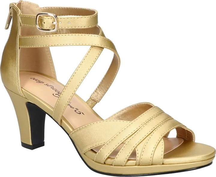 Crissa Womens Satin Zipper Strappy Sandals