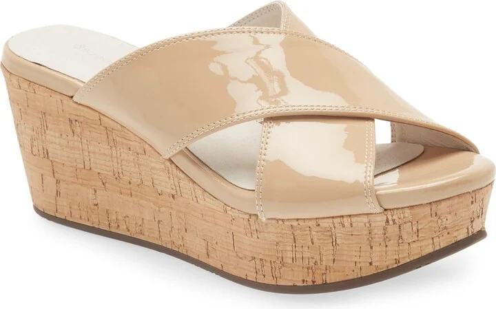 Crisscross Wedge Slide Sandal