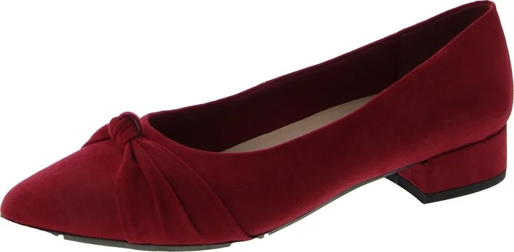 Cristen 2 Womens Round Toe Slip On Kitten Heels