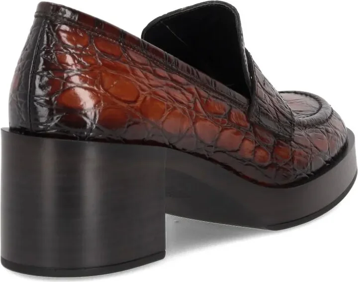 Cristin crocodile-embossed loafers - Image 3
