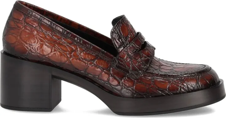 Cristin crocodile-embossed loafers