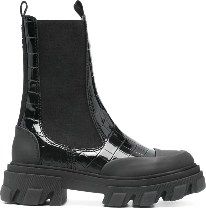 croc-effect Chelsea boots