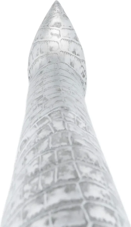Croc-Effect Knee-High Boots - Image 4