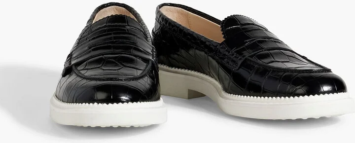 Croc-effect leather loafers - Image 2