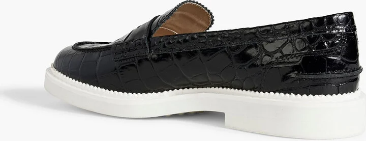 Croc-effect leather loafers - Image 3