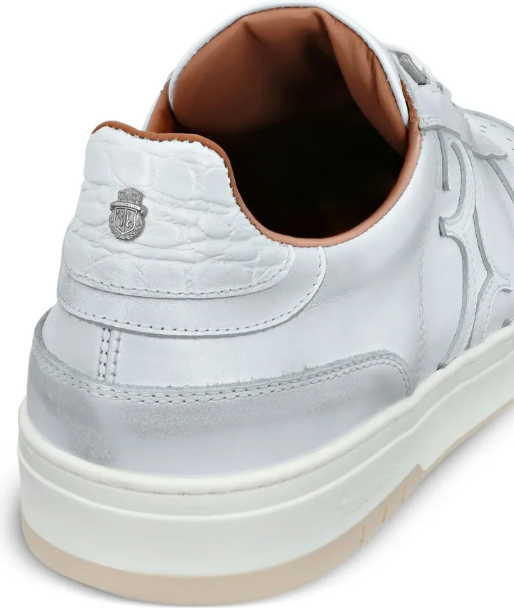 Croc-Effect Leather Low-Top Sneakers - Image 3