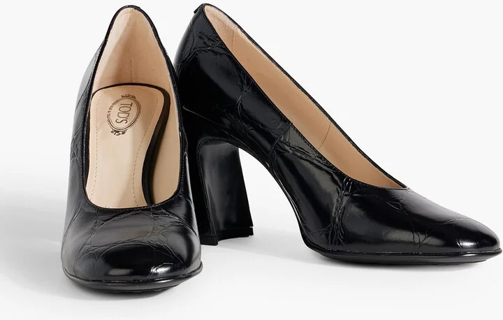 Croc-effect leather pumps - Image 2