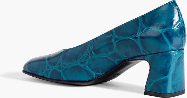Croc-effect leather pumps - Image 3