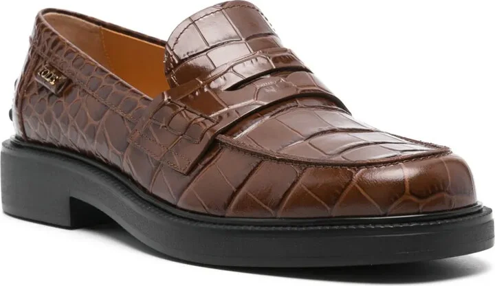 Croc-Effect Loafers - Image 2