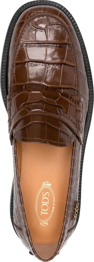 Croc-Effect Loafers - Image 4