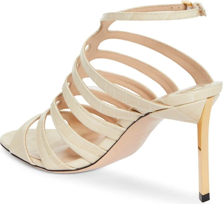 Croc Embossed Cage Sandal - Image 2