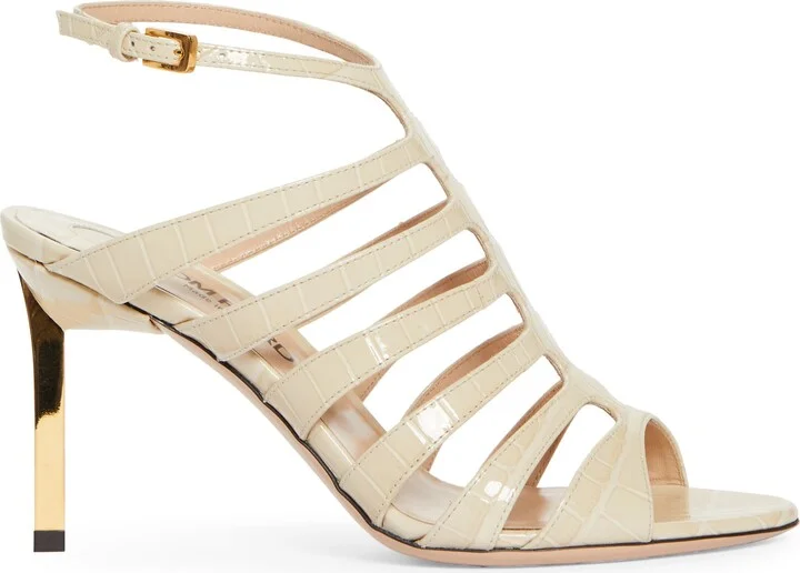 Croc Embossed Cage Sandal - Image 3
