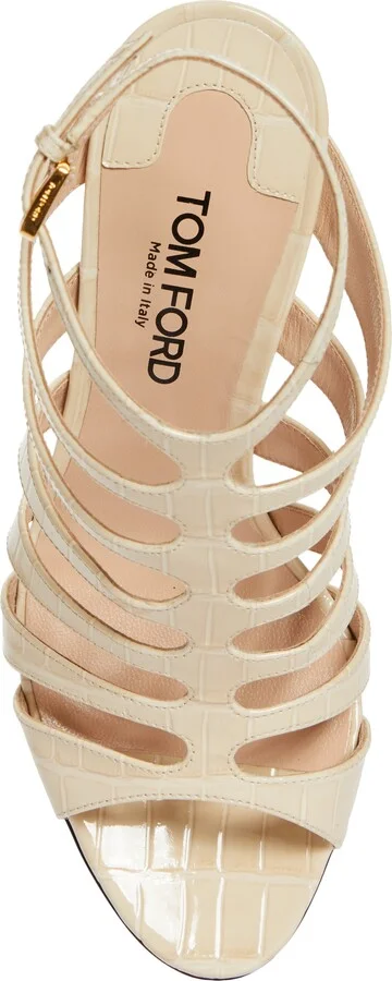 Croc Embossed Cage Sandal - Image 5