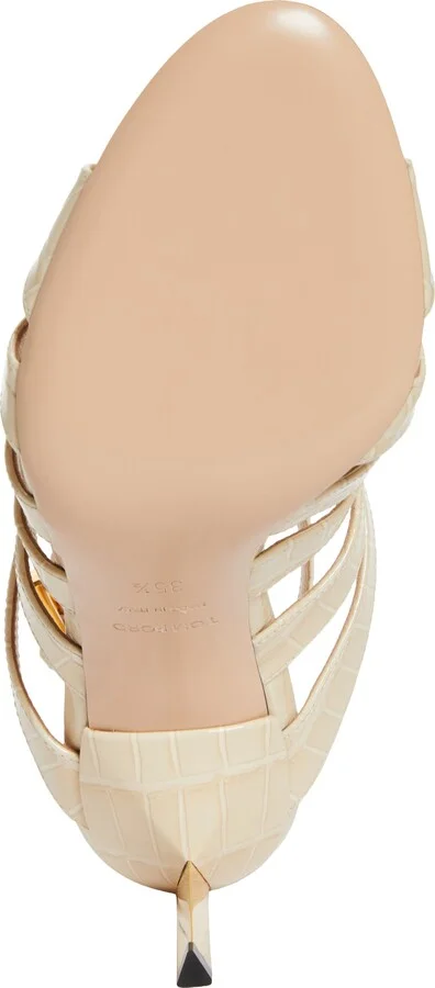 Croc Embossed Cage Sandal - Image 6