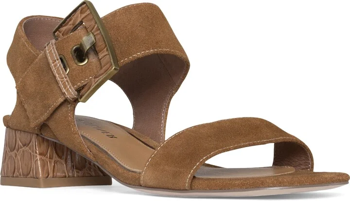 Croc Embossed Heel Sandal