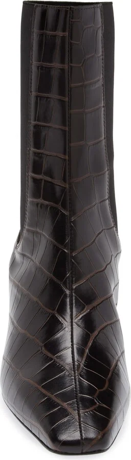 Croc Embossed Kitten Heel Chelsea Boot - Image 4