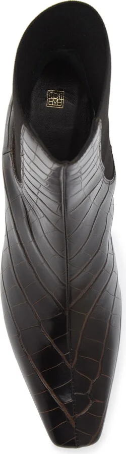 Croc Embossed Kitten Heel Chelsea Boot - Image 5