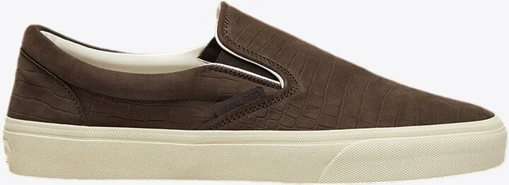 Croc-Embossed Slip-On Sneakers