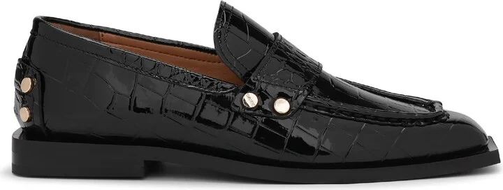 Croc Embossed Square Toe Loafer - Image 2