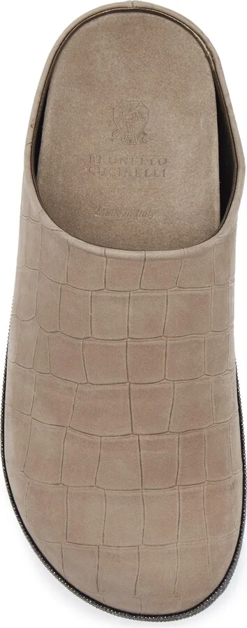 Croc Embossed Suede Slipper - Image 5