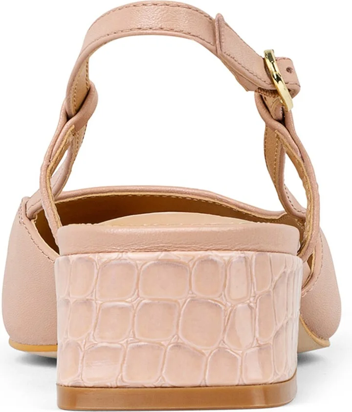 Croc Embossed Toe Slingback Pump - Image 3