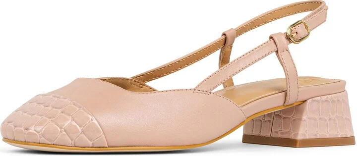 Croc Embossed Toe Slingback Pump - Image 9