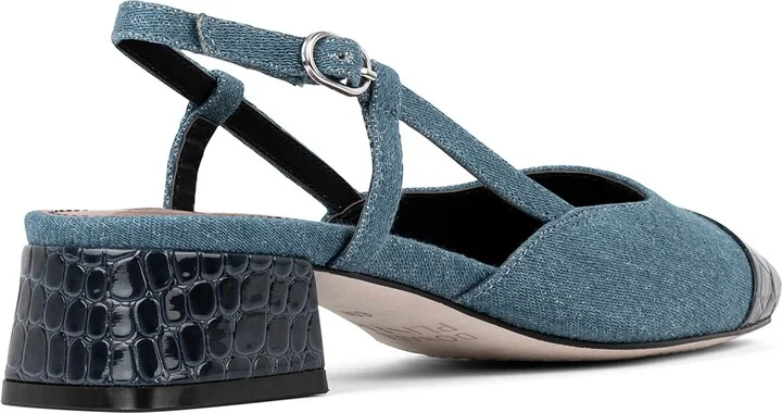Croc Embossed Toe Slingback Pump - Image 10