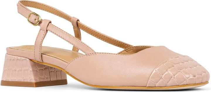 Croc Embossed Toe Slingback Pump