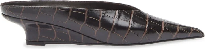 Croc Embossed Wedge Mule - Image 3