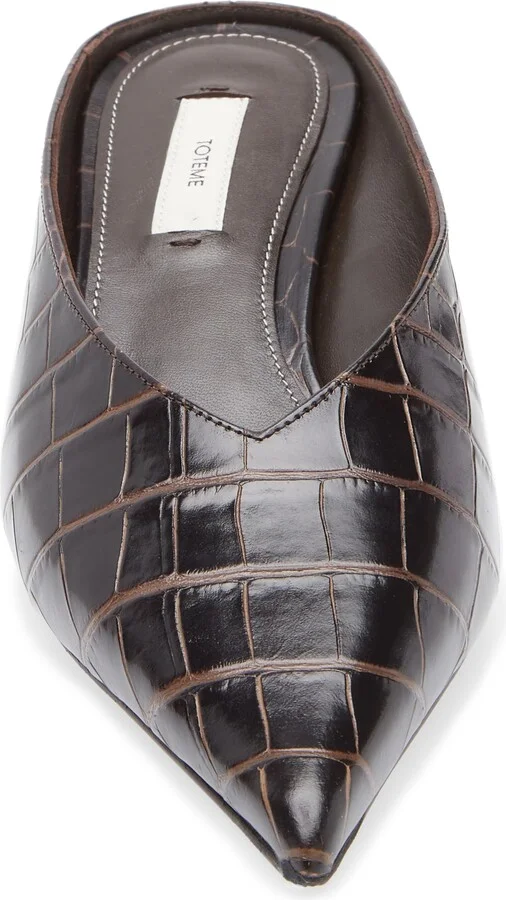 Croc Embossed Wedge Mule - Image 4