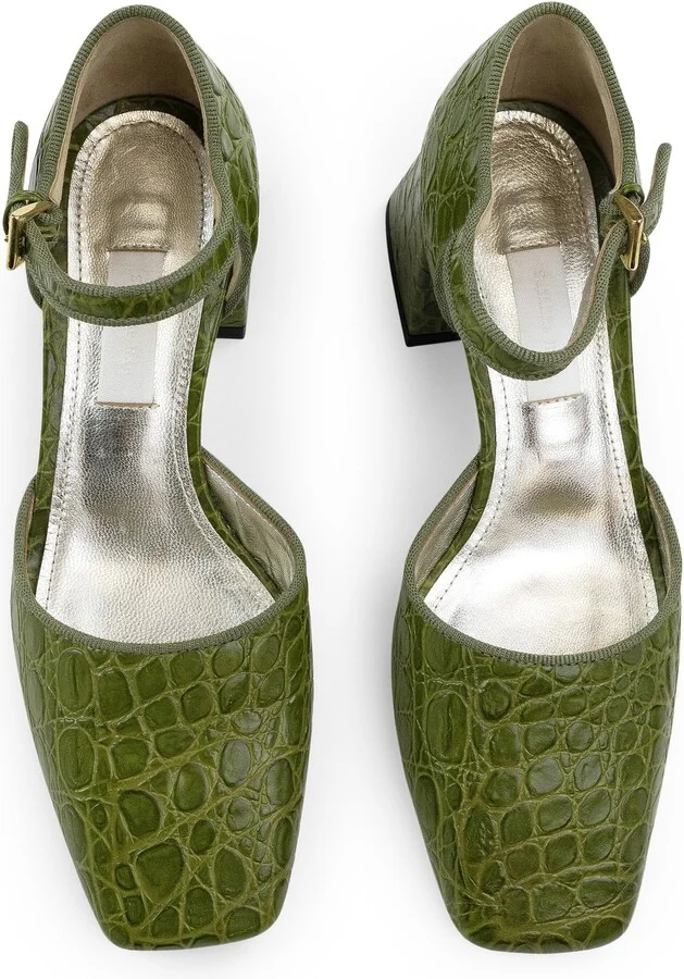Croc Mary Jane Olive Pumps
