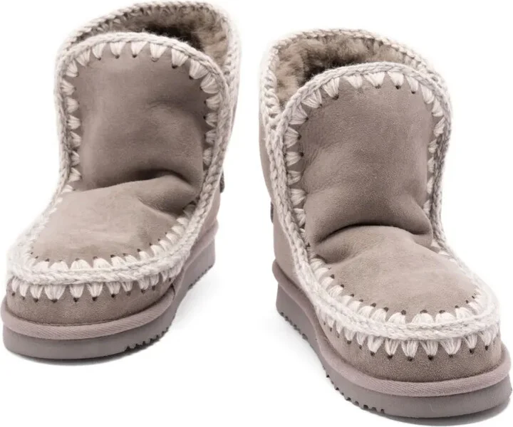 Crochet-Detail Sheepskin Boots - Image 2