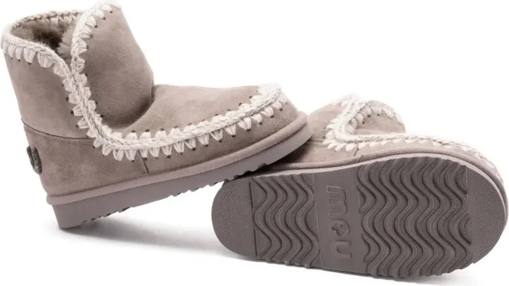 Crochet-Detail Sheepskin Boots - Image 3