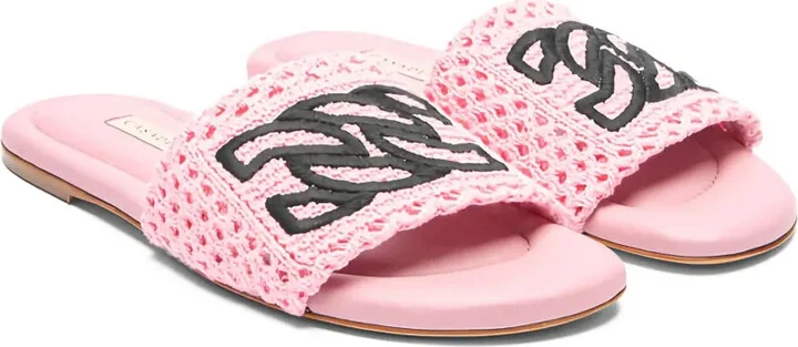 Crochet-Embroidered Flat Sandals - Image 2