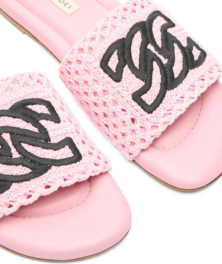 Crochet-Embroidered Flat Sandals - Image 3