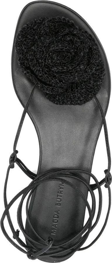 Crochet-Floral-Appliqué Sandals - Image 4