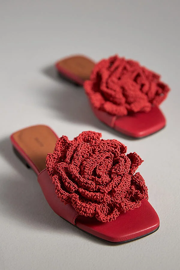 Crochet Flower Slide Sandals - Image 3