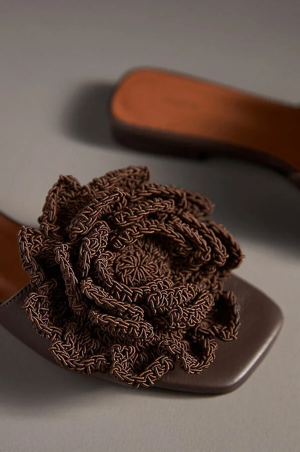 Crochet Flower Slide Sandals - Image 3