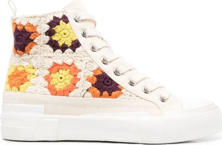 Crochet High-Top Sneakers