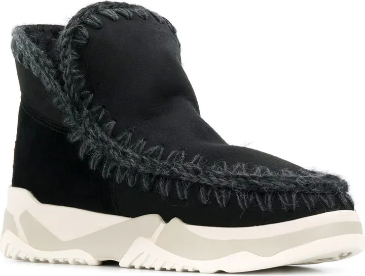 Crochet Stitch-Trim Boot Sneakers - Image 2