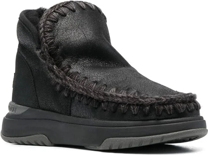 Crochet Stitch-Trim Boot Sneakers - Image 2