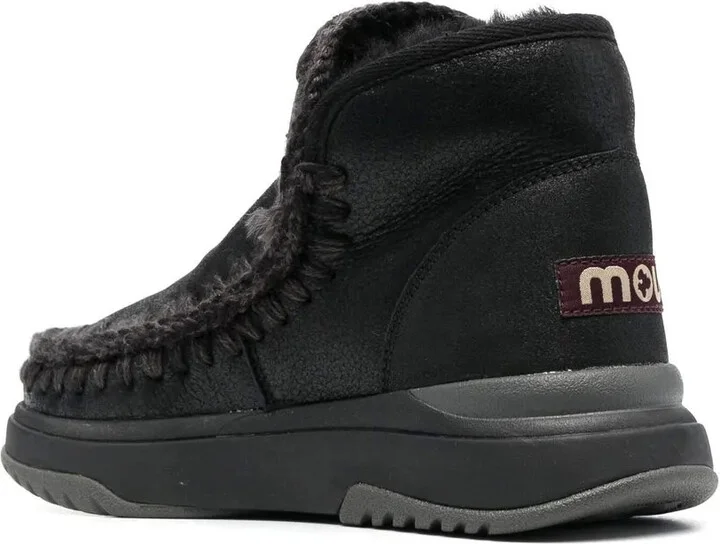 Crochet Stitch-Trim Boot Sneakers - Image 3