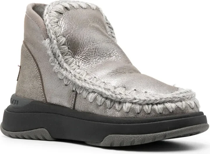 Crochet Stitch-Trim Sneaker Boots - Image 2